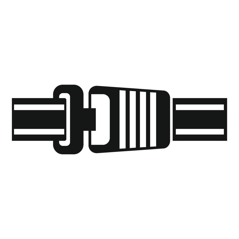 Seat belt buckle fastened ensuring safety during travel vector