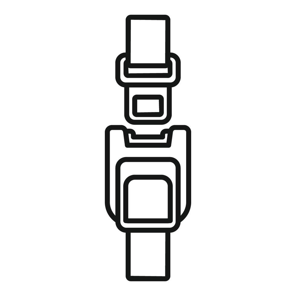 Seat belt buckle fastened ensuring passenger safety during travel vector