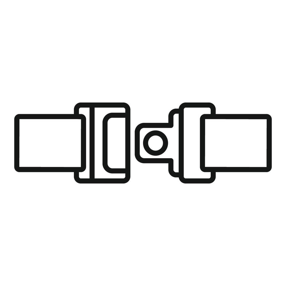 Open car seat belt buckle waiting to be fastened vector