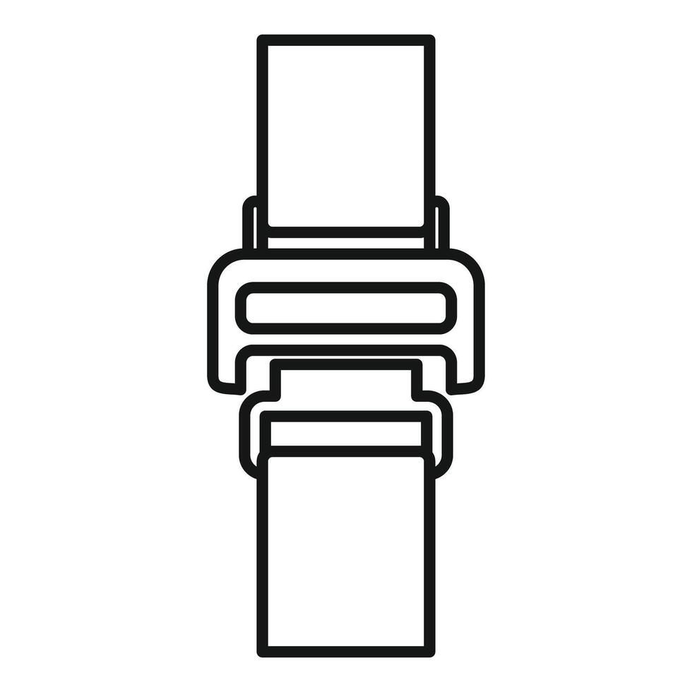 Safety belt buckle fastened securing from danger icon vector