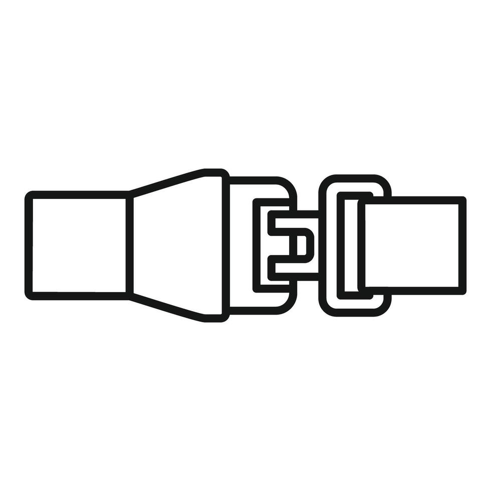 Seat belt buckle fastened keeping passengers safe vector