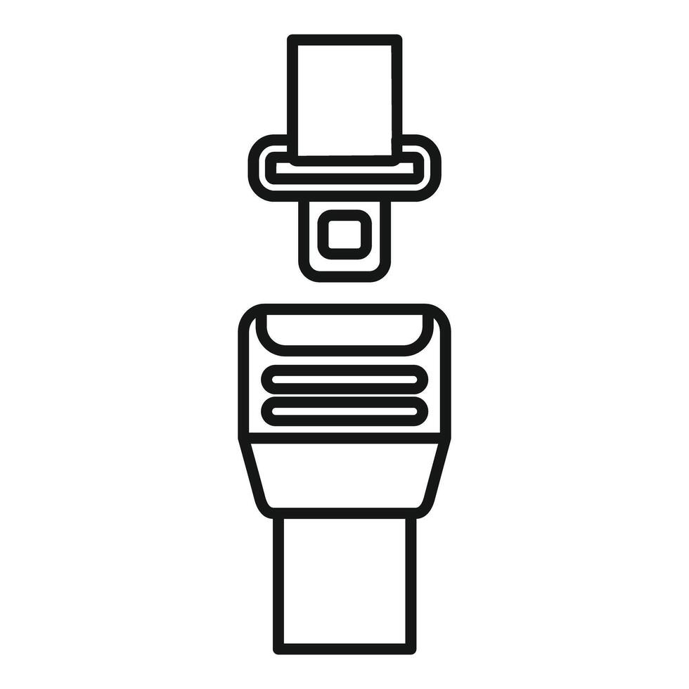 Car seat belt buckle fastened keeping passengers safe vector