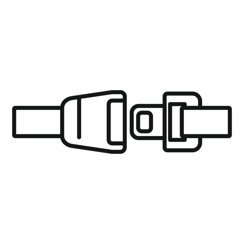 Seat belt fastened ensuring safety during travel icon vector