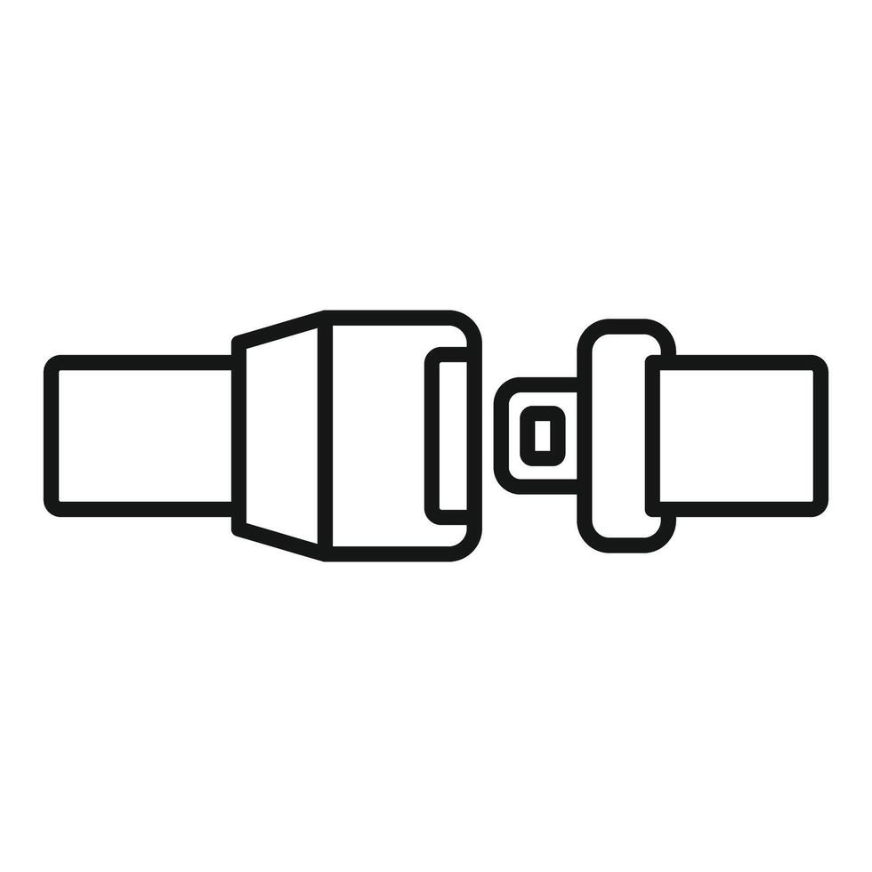 Car seat belt buckle fastened providing safety for driver or passenger vector