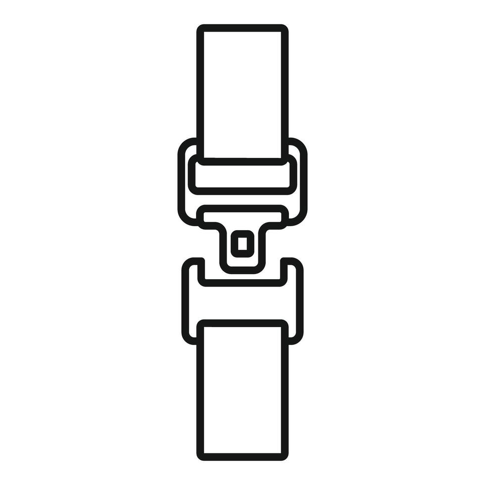 Seat belt buckle fastened ensuring safety during travel icon vector