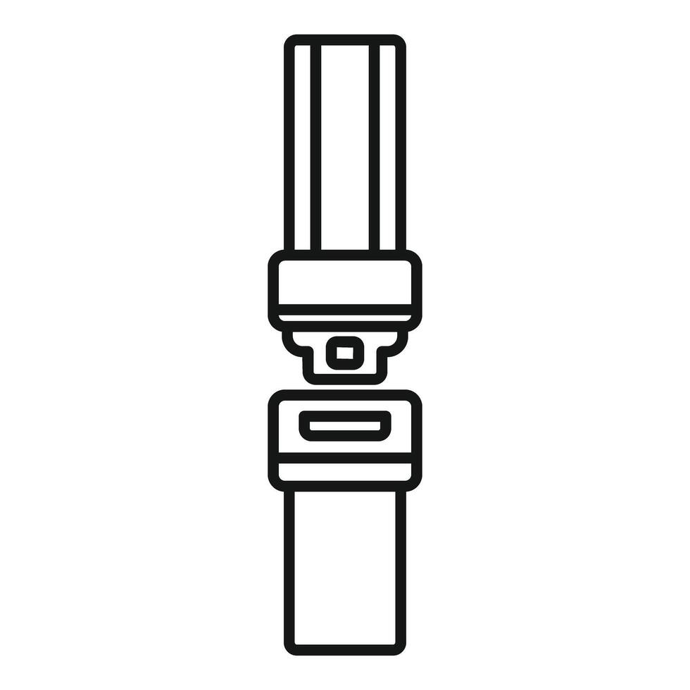 Simple black and white icon of a seat belt buckle fastened vector