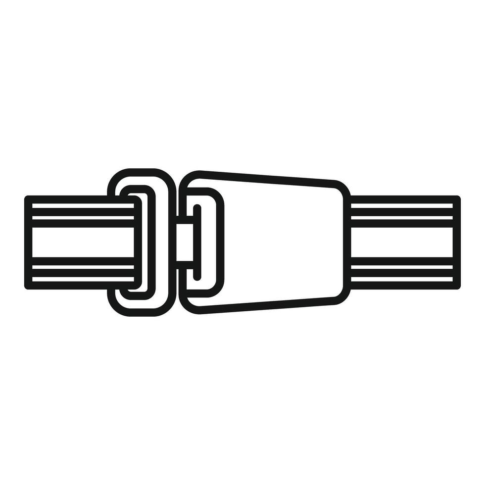 Seat belt buckle fastened protecting passenger safety vector