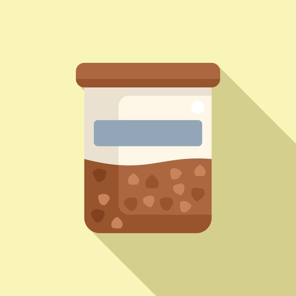 Glass jar filled with coffee beans with blank label for branding vector