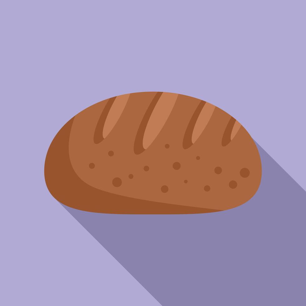 Freshly baked loaf of bread casting a long shadow vector