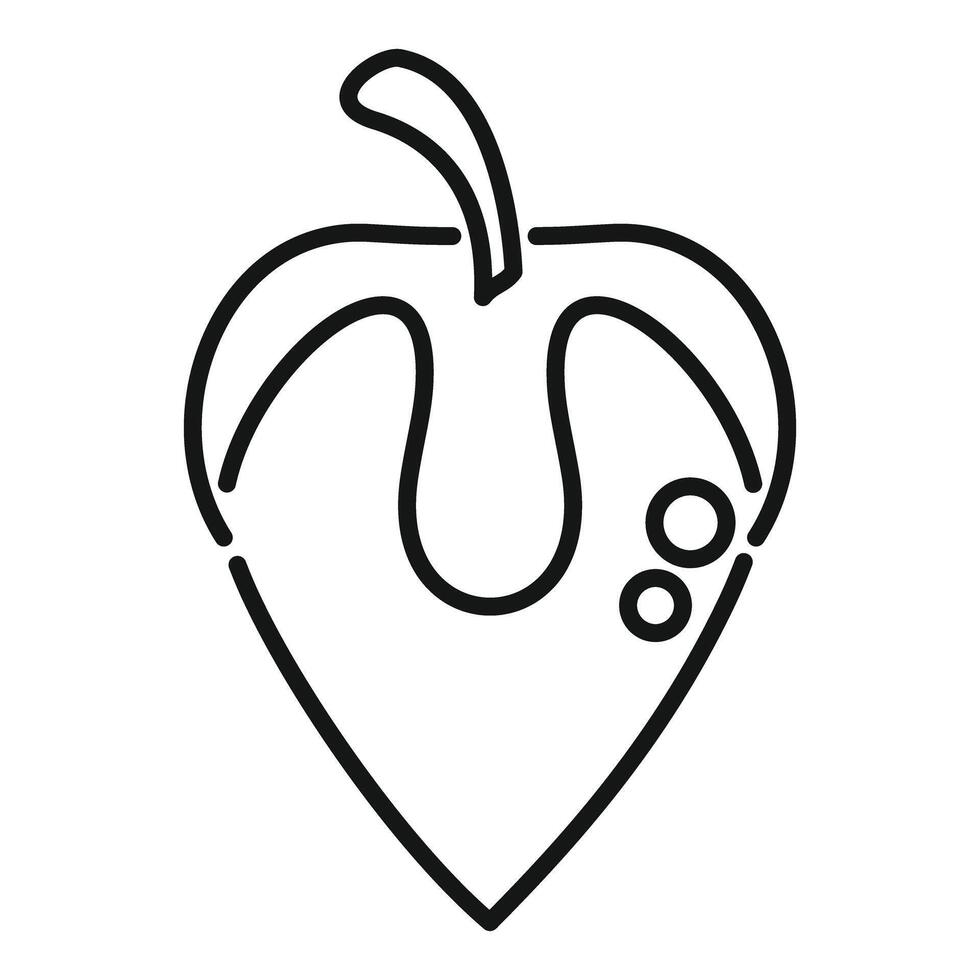 Single line drawing of a physalis fruit, minimal design vector