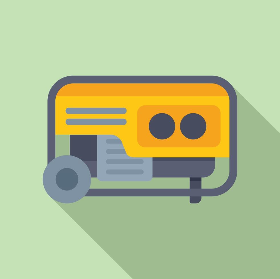 Portable generator supplying electricity during power outage vector