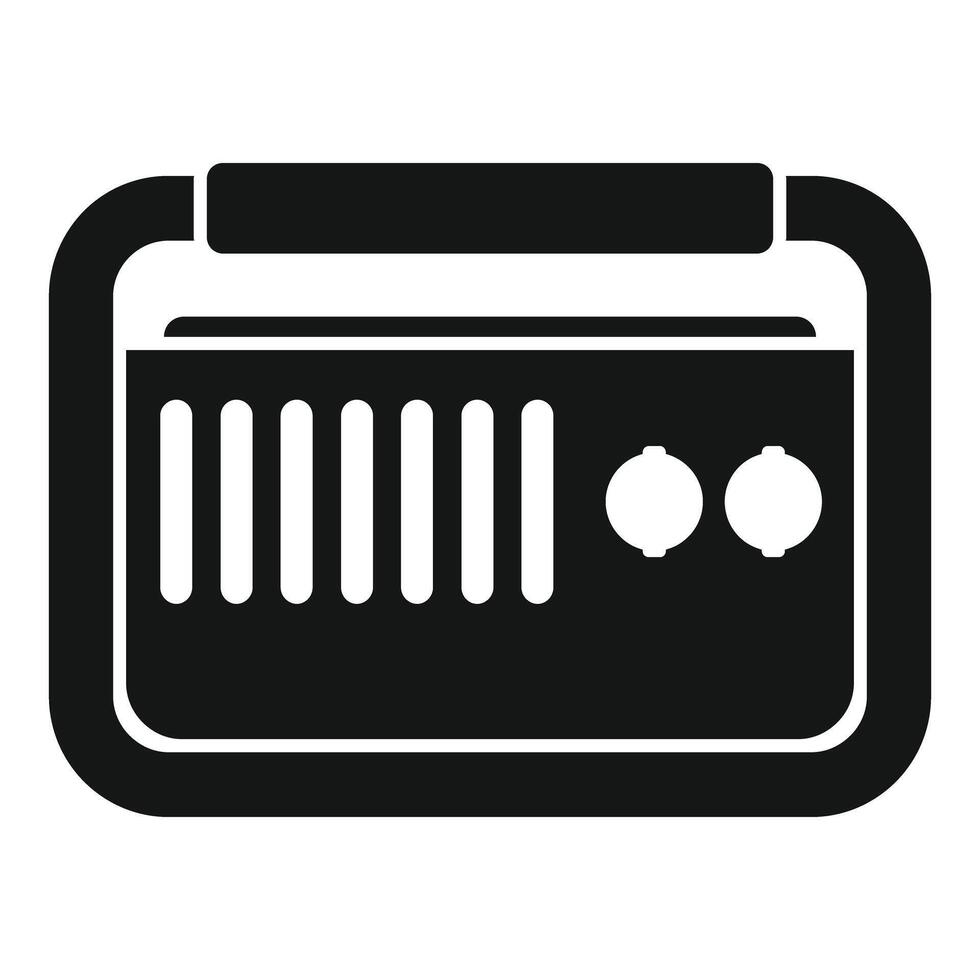 Portable radio receiver broadcasting audio waves vector