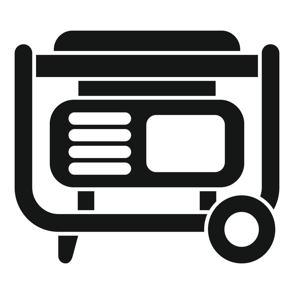 Portable generator supplying electricity during power outage vector