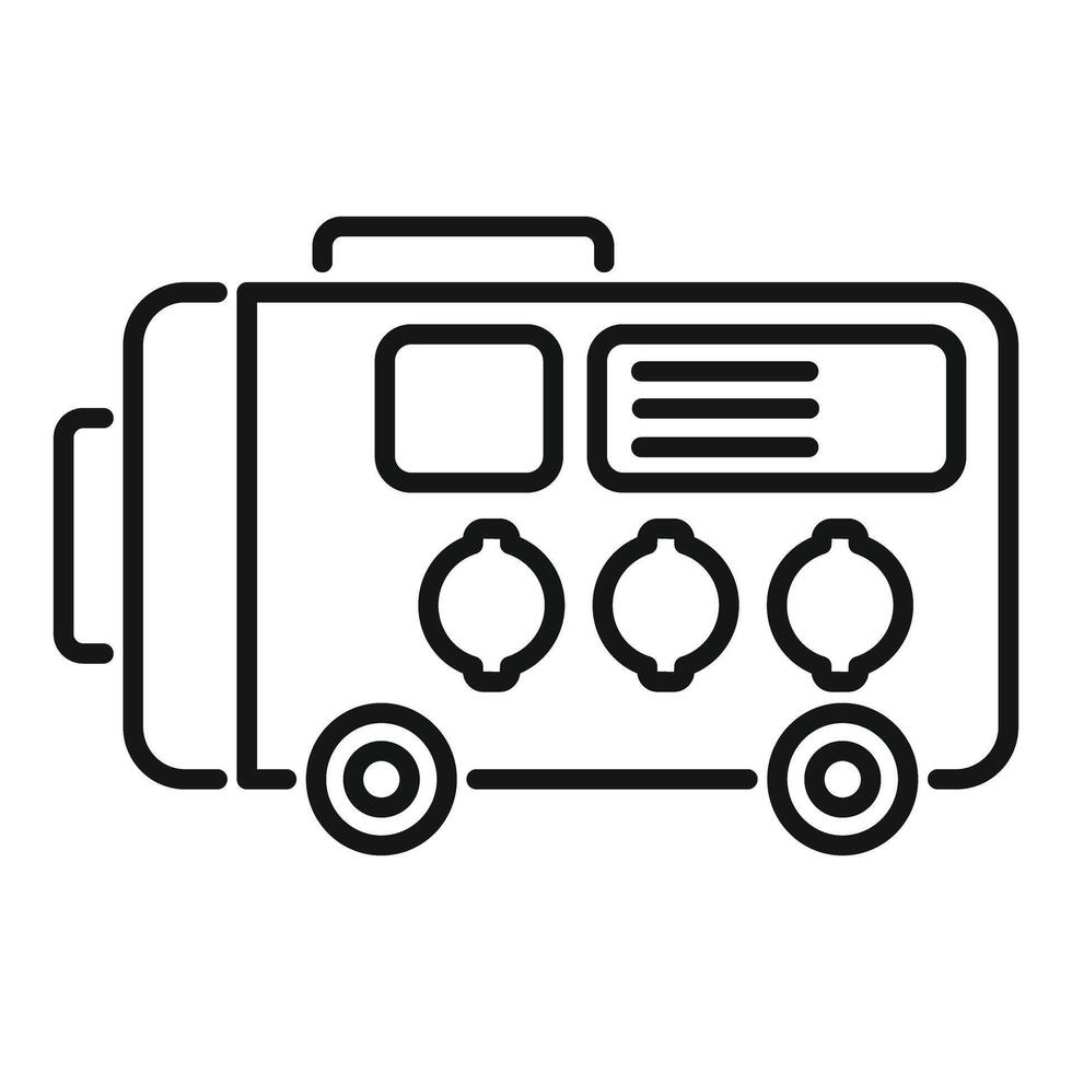 Portable generator providing electricity during power outage vector