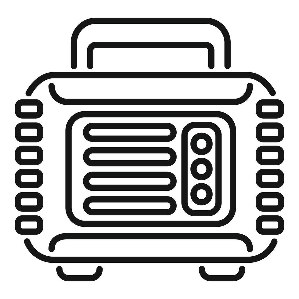 Portable radio receiver broadcasting music playing sound vector