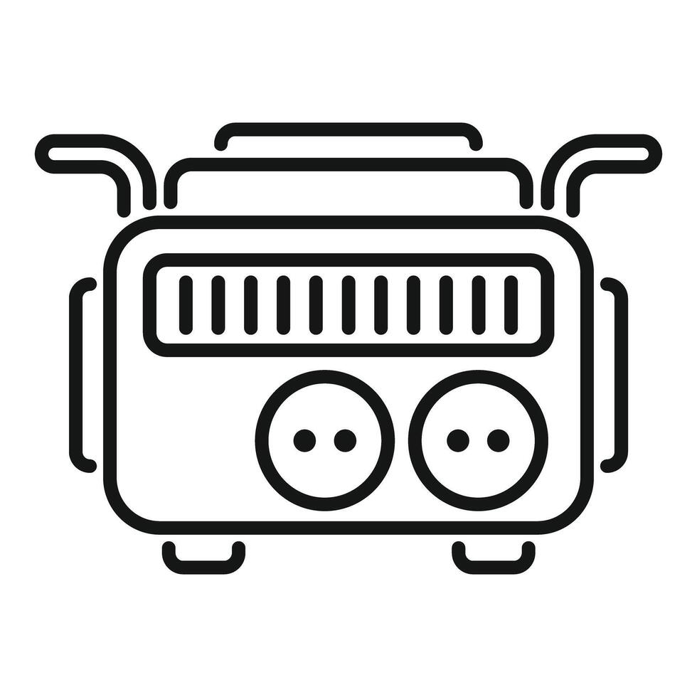 Portable power station providing electricity during power outage vector
