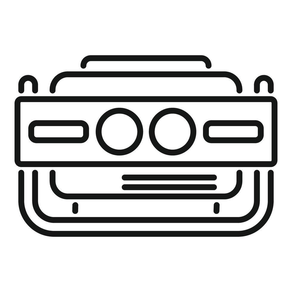 Radio receiver device playing music icon thin line vector illustration