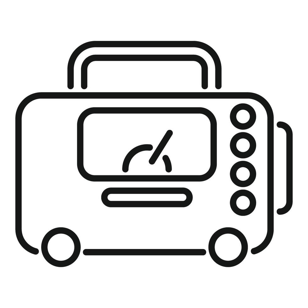 Portable x ray machine showing screen and buttons icon vector