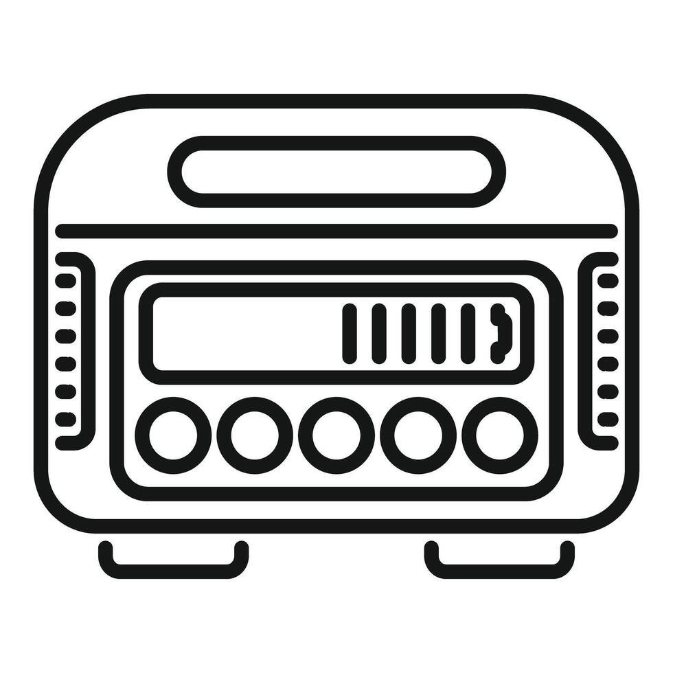 Walkie talkie with antenna device for communication line icon vector
