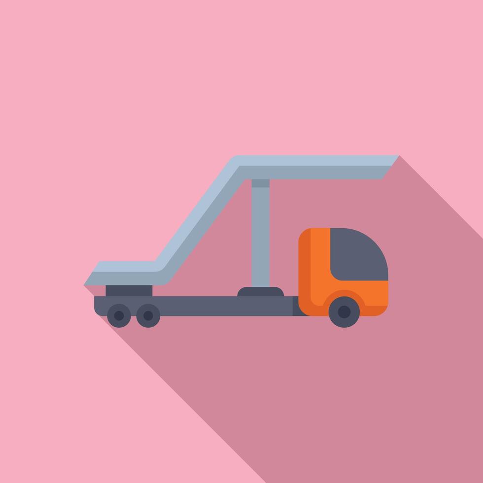 Airport passenger boarding stairs transporter taking passengers to airplane for flight vector
