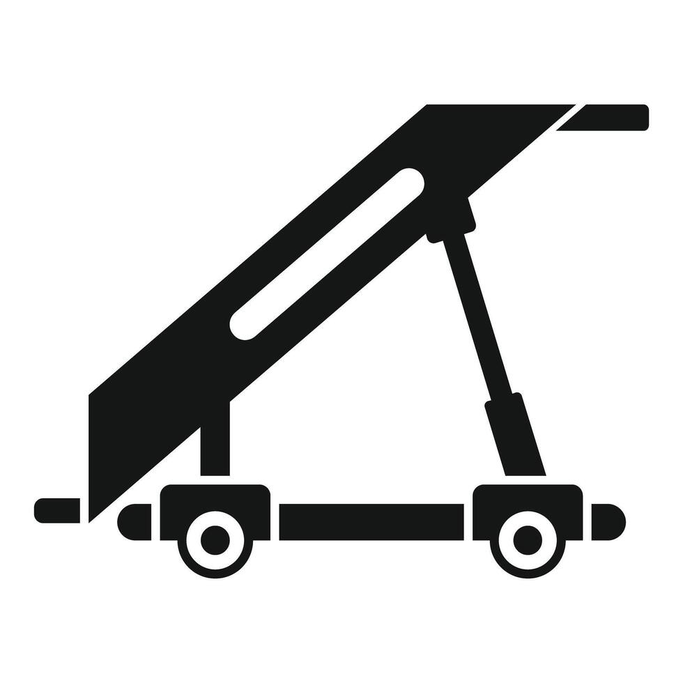 Airport conveyor belt for loading luggage into aircraft vector