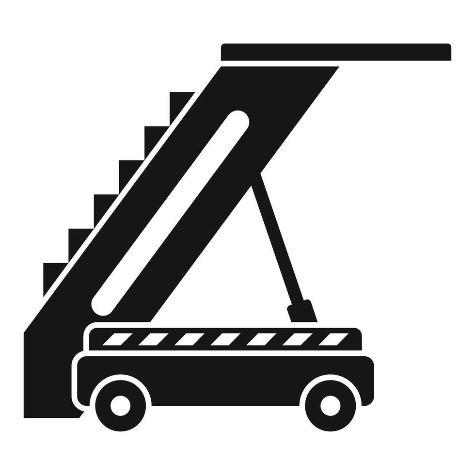 Mobile airport gangway connecting passengers to airplane for boarding vector