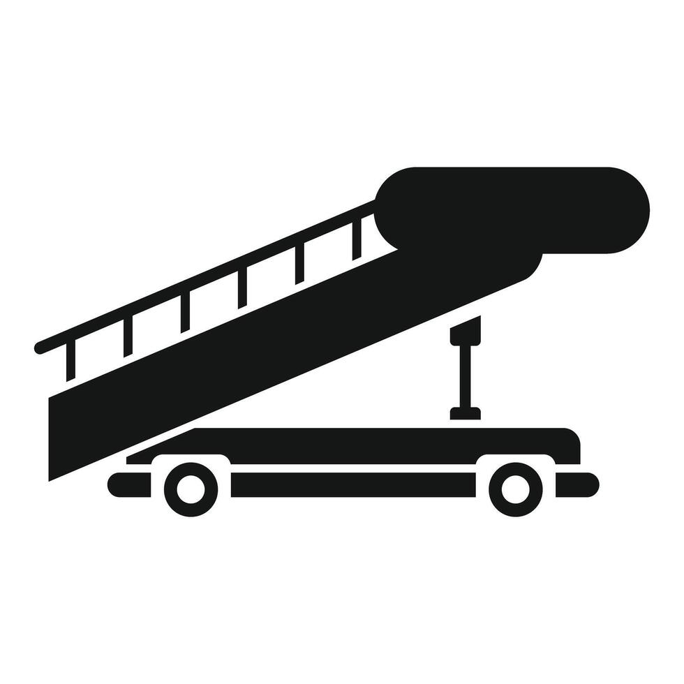 Mobile airport passenger boarding bridge silhouette vector