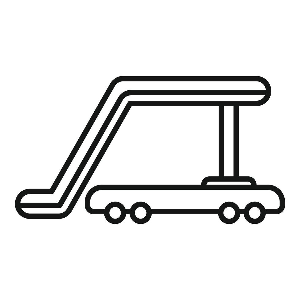 Airport boarding bridge connecting plane to gate at airport terminal vector