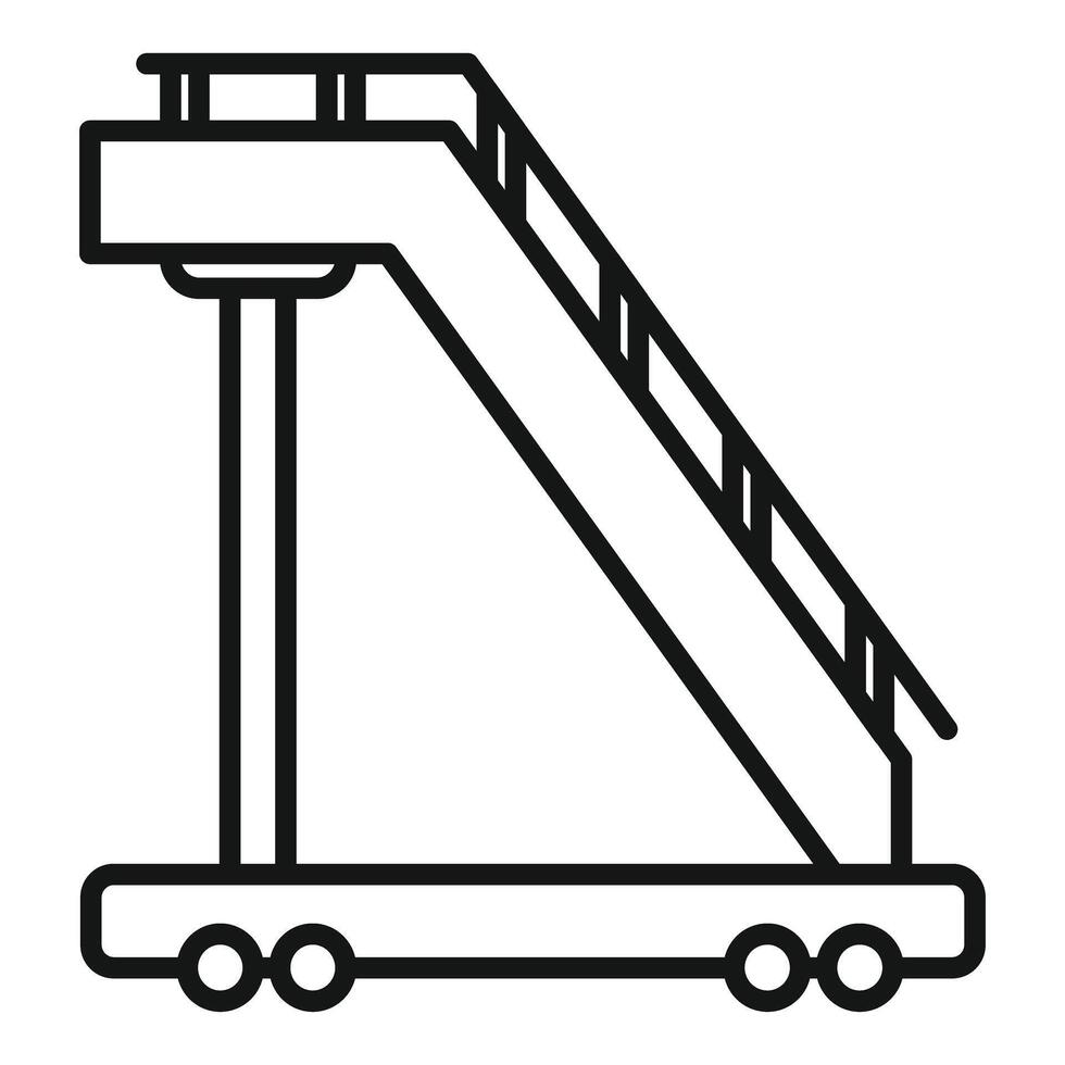 Airport passenger boarding bridge connecting to airplane vector