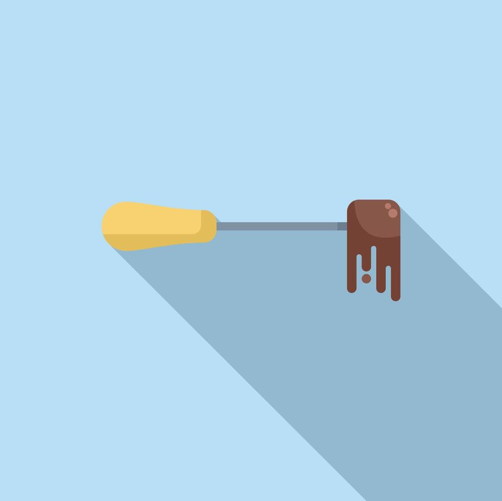 Chocolate fountain fondue fork dripping dessert icon vector