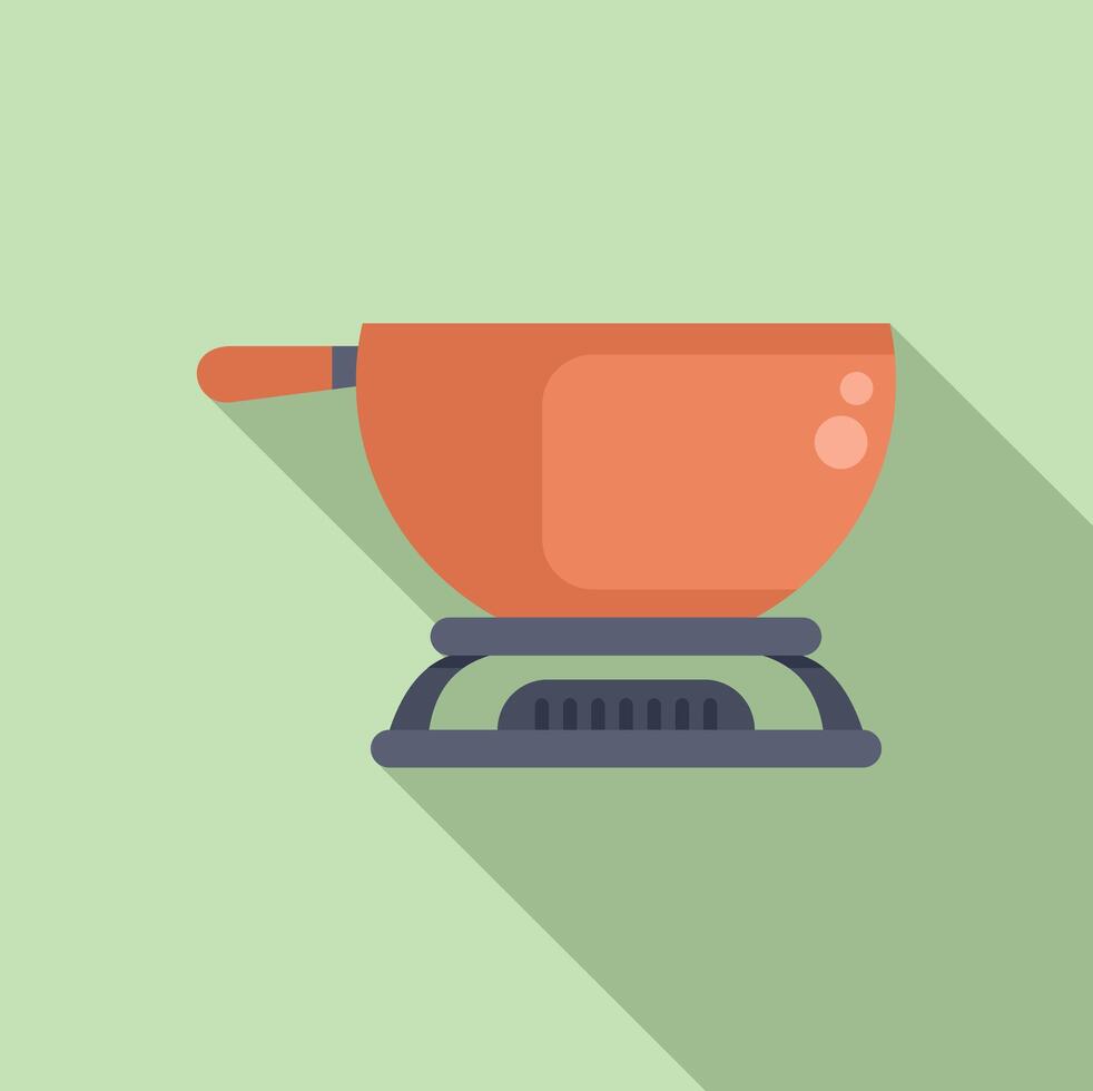 Empty wok pan sitting on a gas burner, asian food concept vector