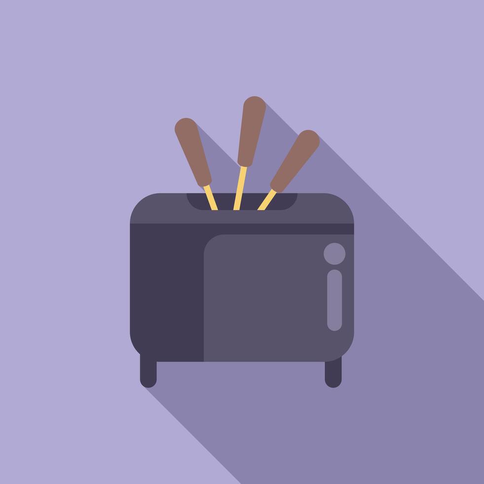 Deep fryer frying three corn dogs for dinner using hot oil vector