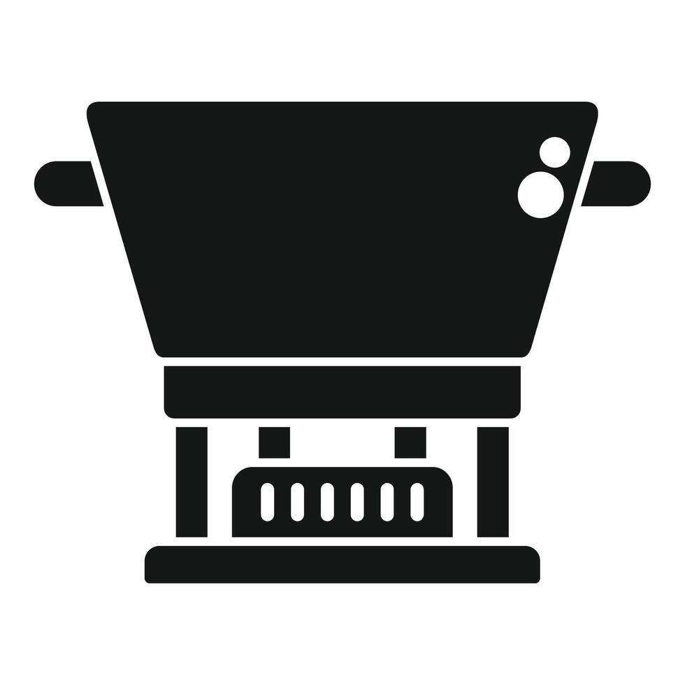 Camping stove with gas burner for cooking while traveling vector