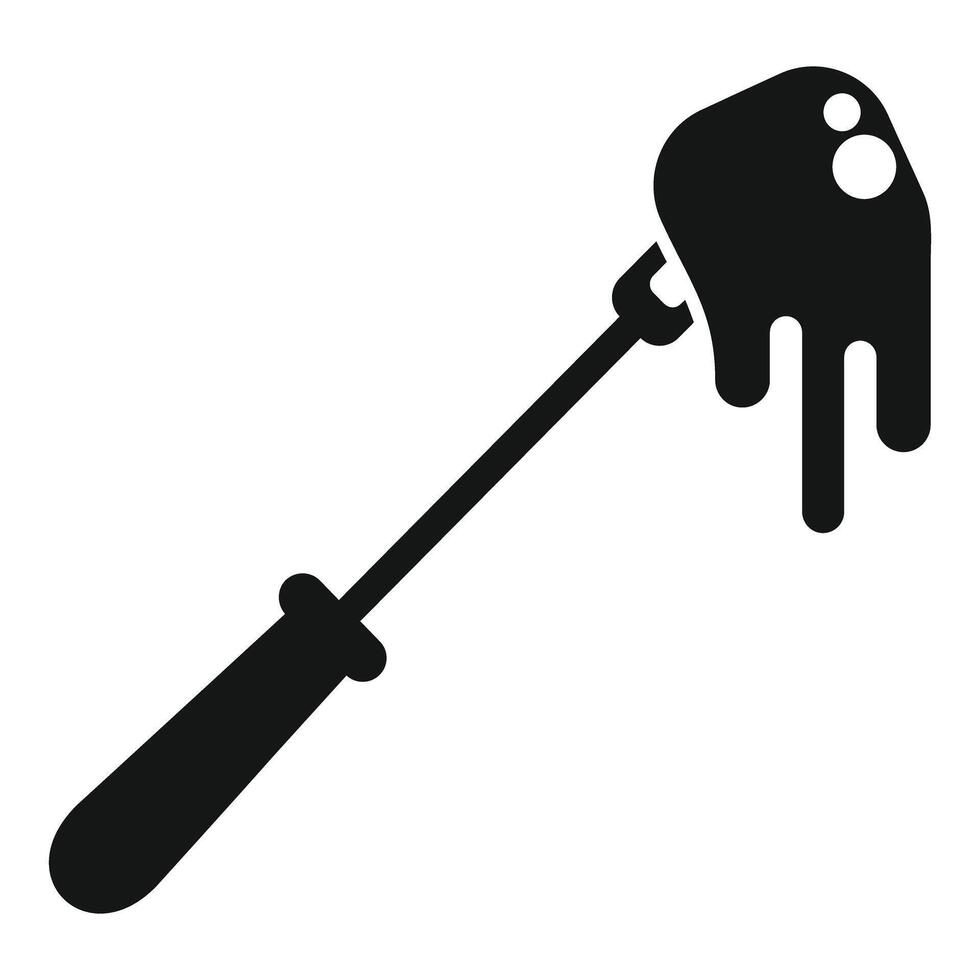 Honey dipper dripping with sweet honey icon vector