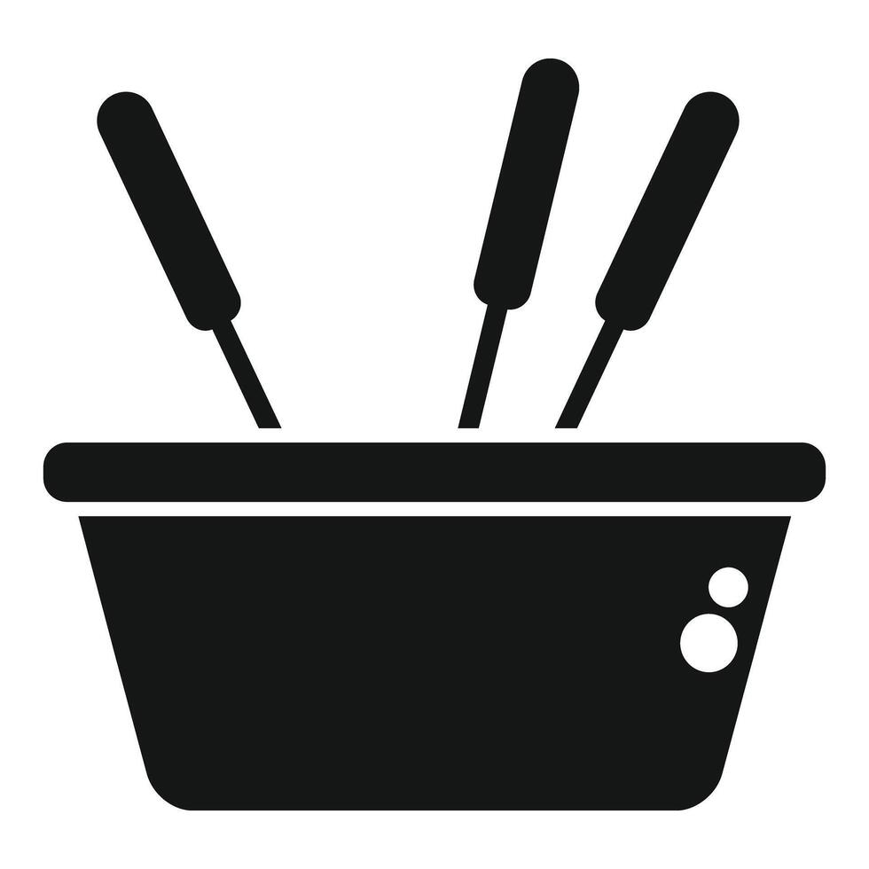 Plastic container holding chocolate fountain fondue vector