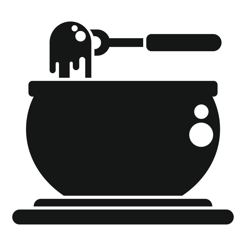 Witch is preparing a magic potion in a cauldron vector