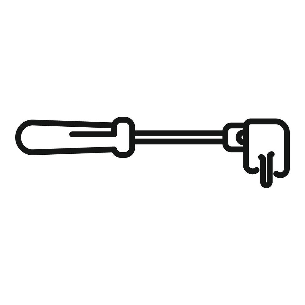 Screwdriver repair tool fixing using hand outline icon vector