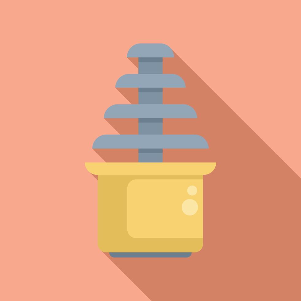 Chocolate fountain machine making cascading waterfall of chocolate vector