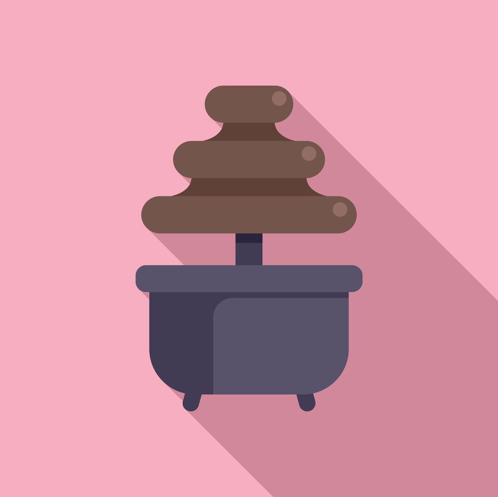 Chocolate fountain flowing on a catering table vector