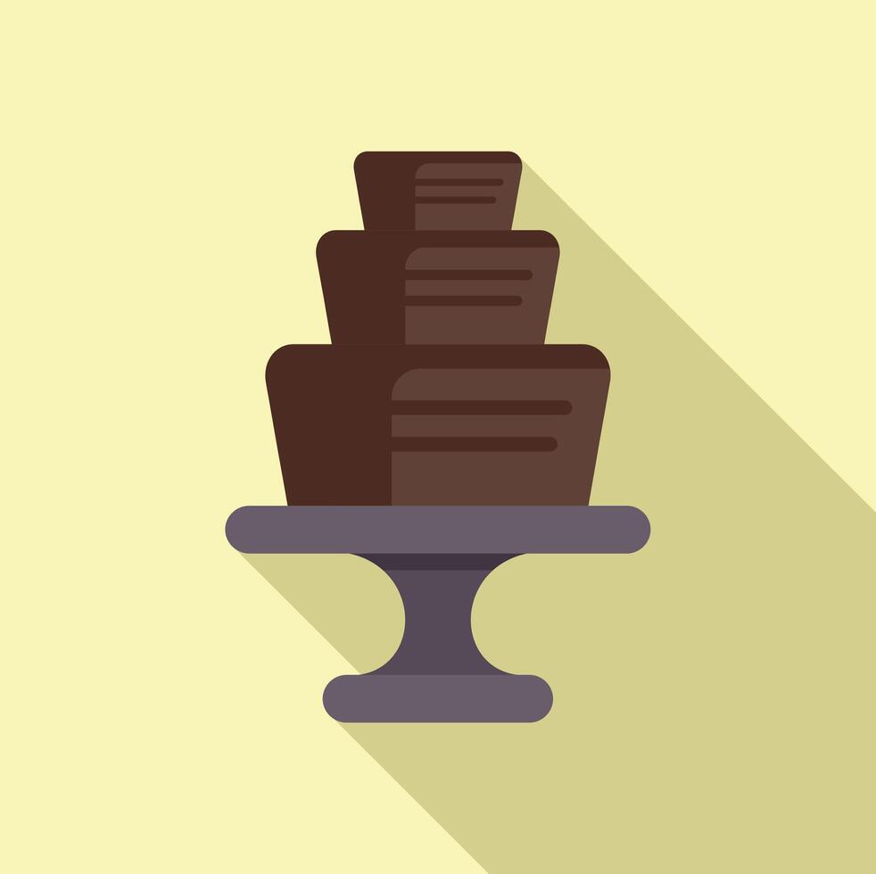 Big chocolate cake standing on a cake stand vector
