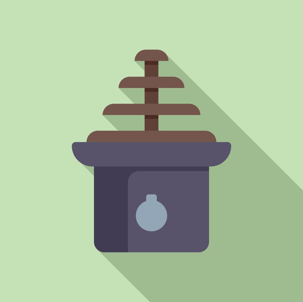 Chocolate fountain flowing on a stand at a party vector
