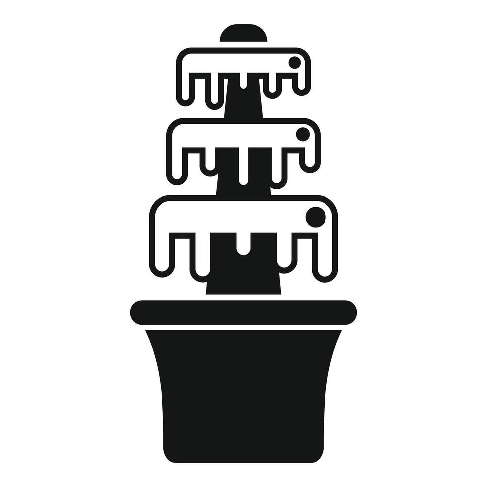 Chocolate fountain dripping delicious layers in black and white vector
