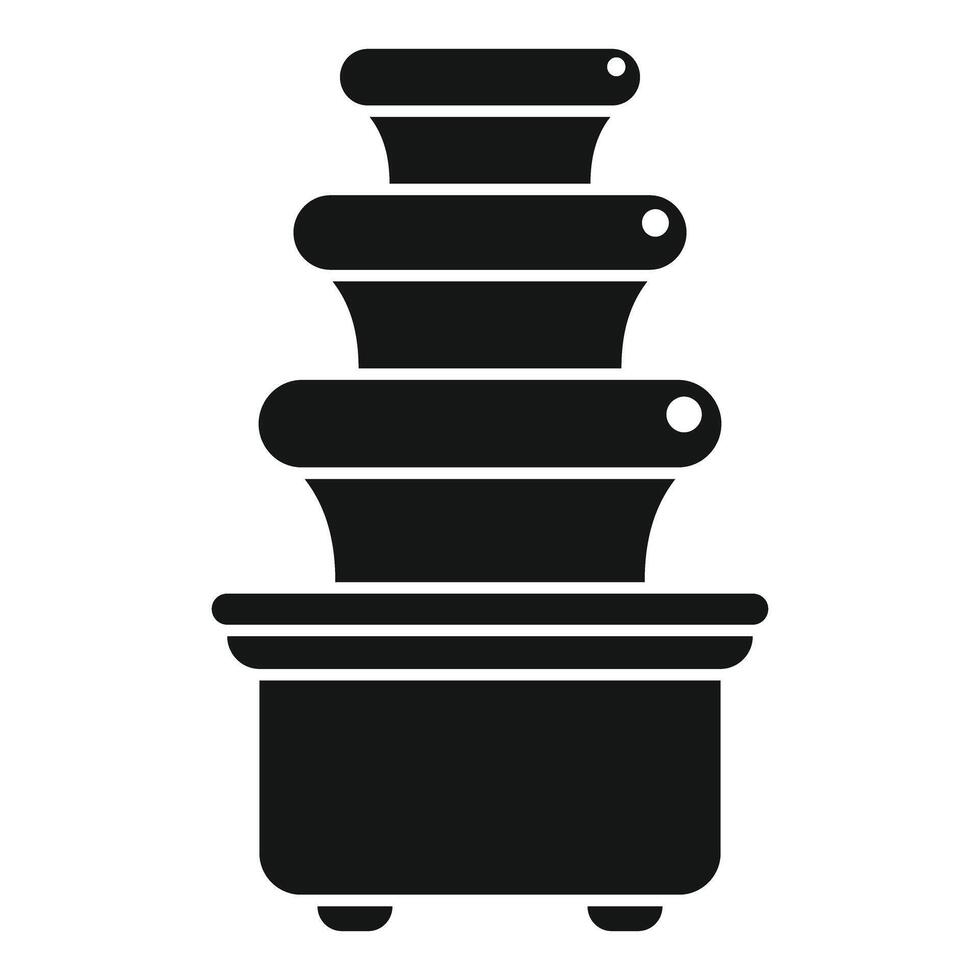 Chocolate fountain flowing chocolate indulgent dessert buffet vector