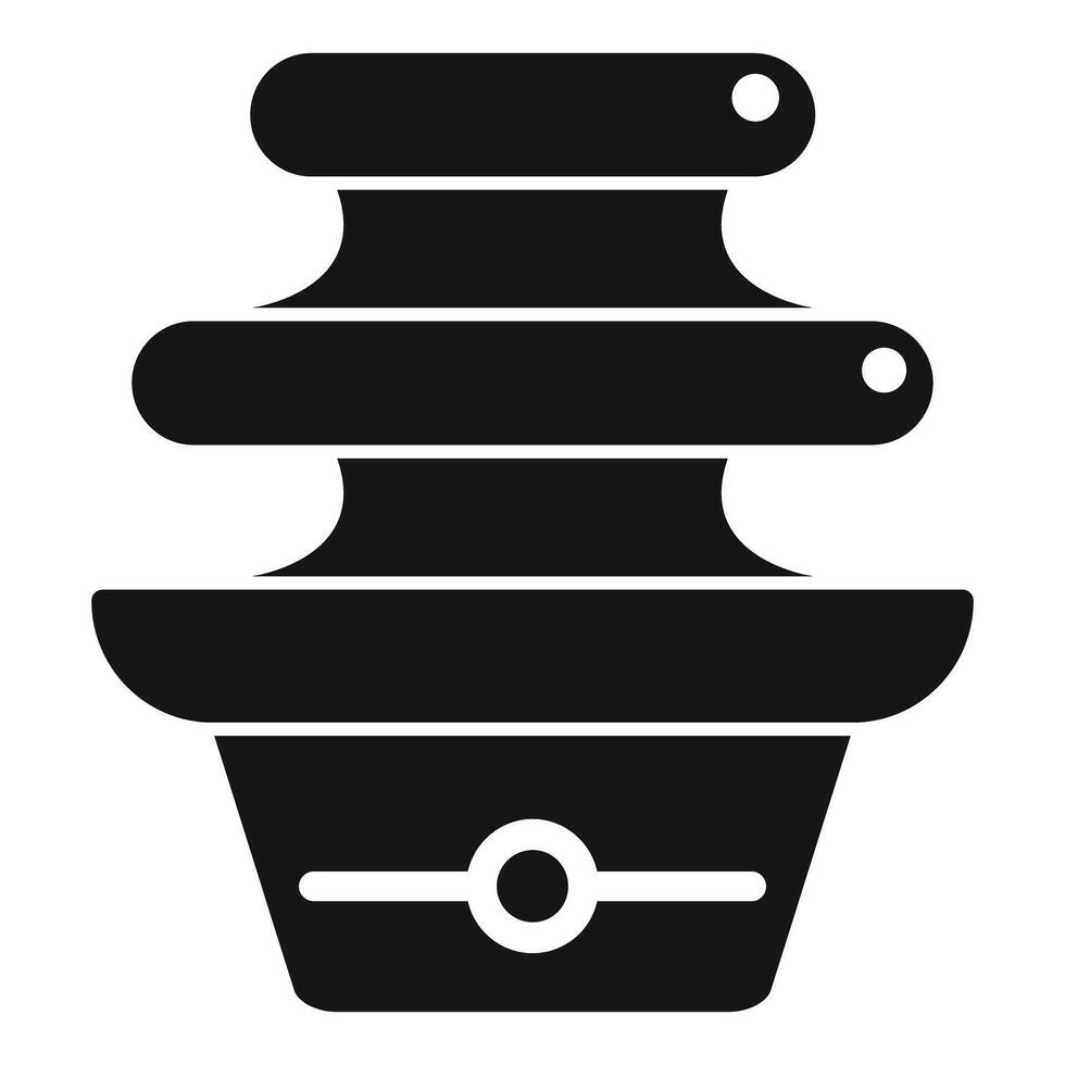 Chocolate fountain machine making dessert vector