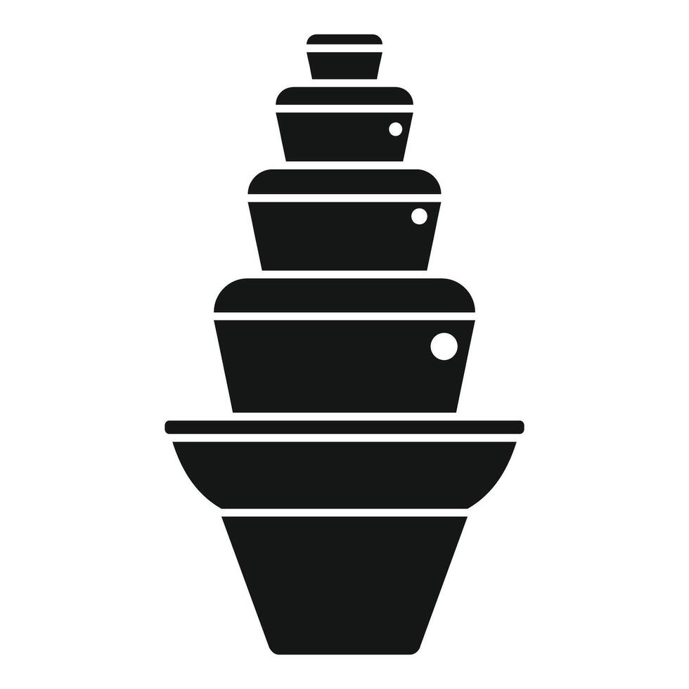 Chocolate fountain flowing with melted chocolate for dipping vector