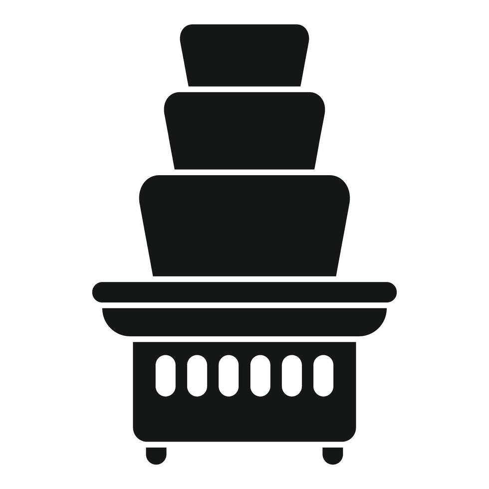 Chocolate fountain standing on four legs with empty tray vector