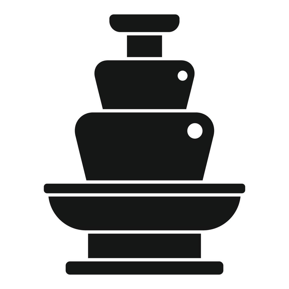 Chocolate fountain cascading down layers creating delicious treat vector