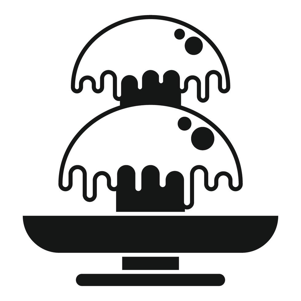 Water fountain cascading into basin icon vector