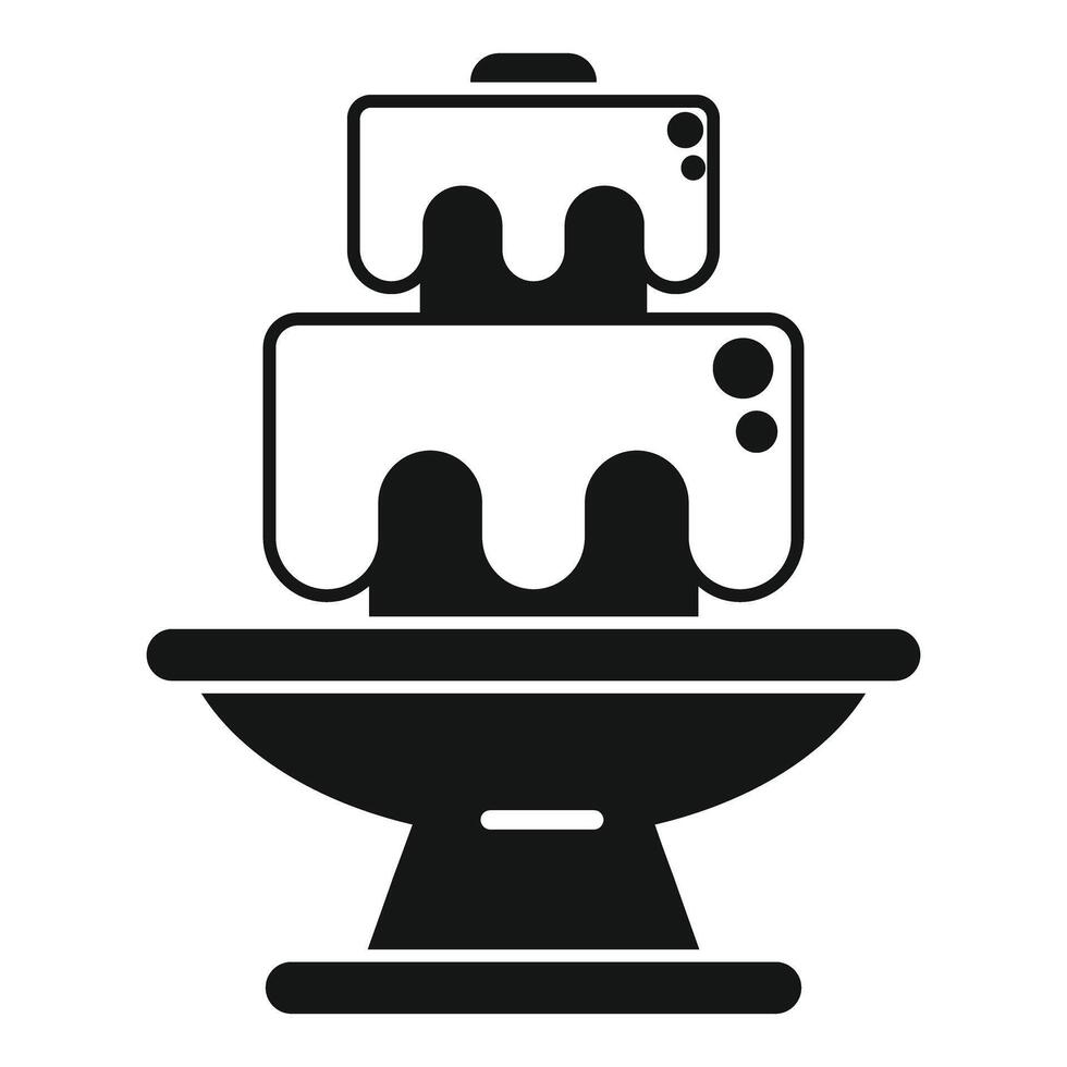 Chocolate fountain cascading on a stand vector
