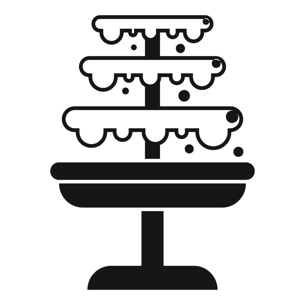 Chocolate fountain fondue standing on table for party vector